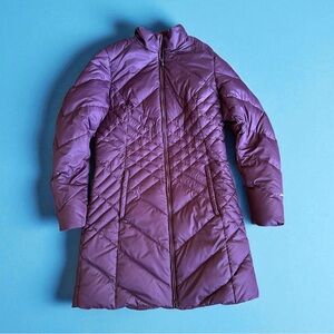 Eddie Bauer Womens Eggplant Color Essential Winter Down Parka Sz Tall Large
